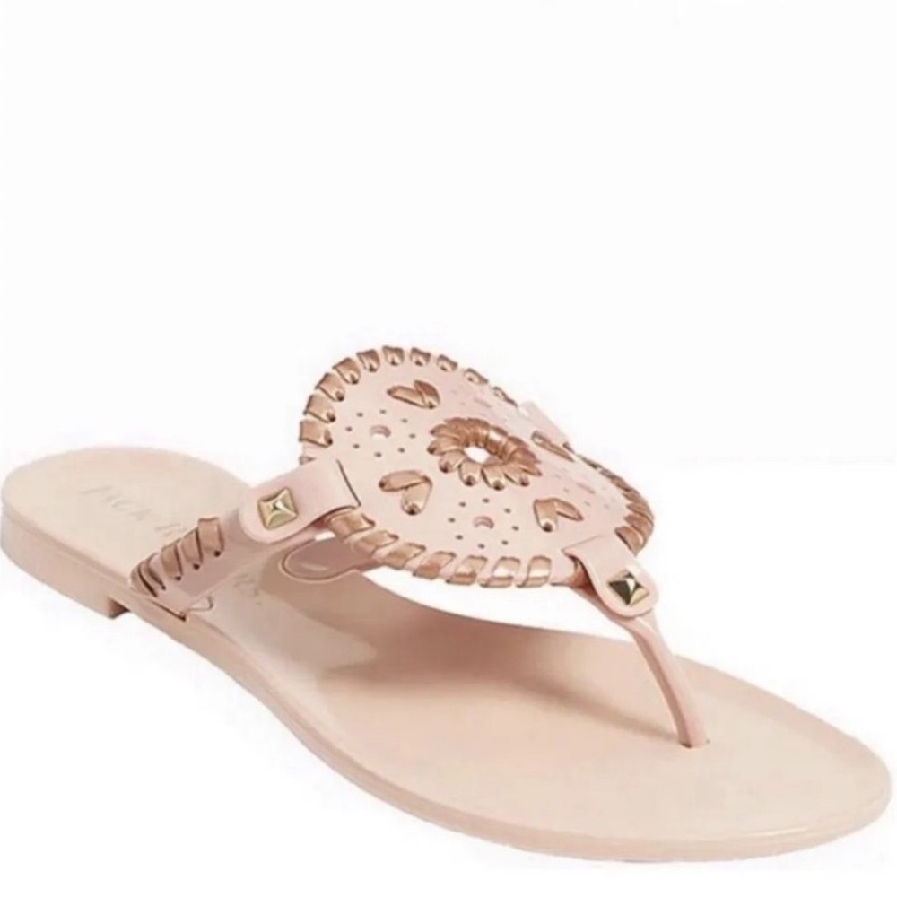 Jack Rogers pink gold Georgica jelly sandals size 9
